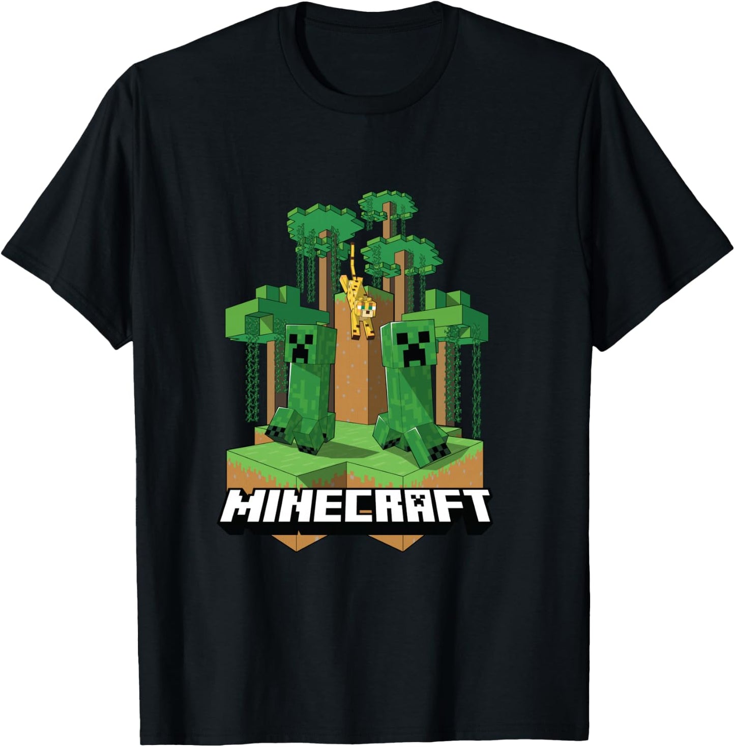 Minecraft Creeper & Jaguar Island Shirt, black T-Shirt - T-Shirt | Black