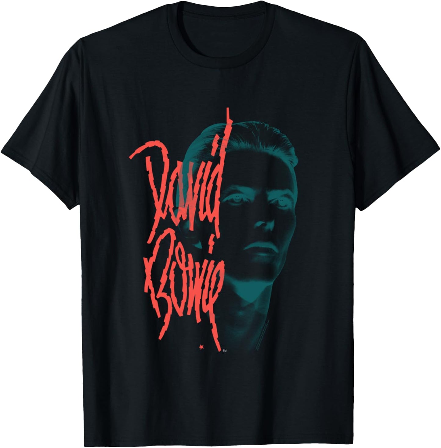 Offiziell David Bowie Music Rock Mono Stare Langarmshirt T-Shirt - T-Shirt | Black