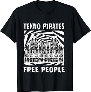 Free Party Tekno 23 DJ Rave Public Address (PA) system , Black, S T-Shirt - T-Shirt | Black