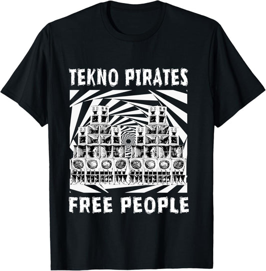 Free Party Tekno 23 DJ Rave Public Address (PA) system , Black, S T-Shirt - T-Shirt | Black