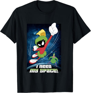 Looney Tunes Marvin & Instant Martian Need Space Poster T-Shirt - T-Shirt | Black
