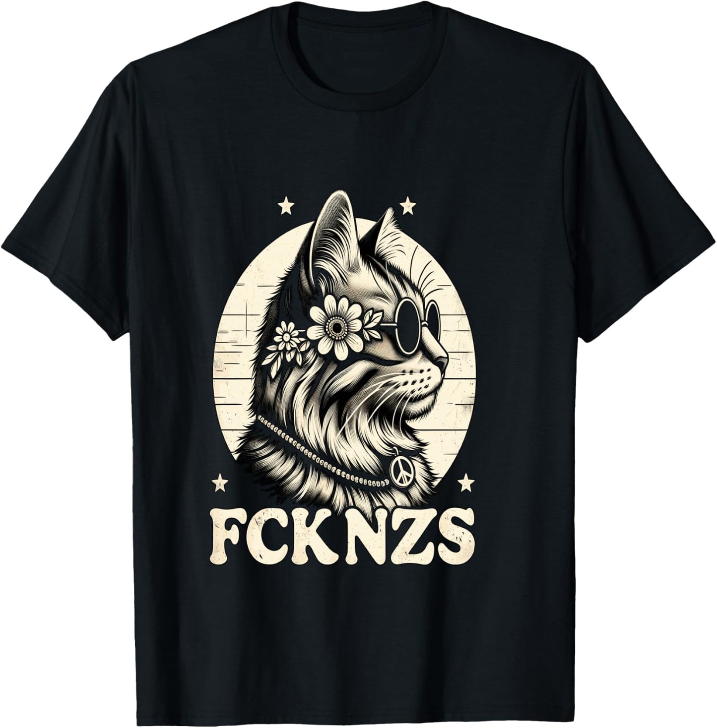 FCK NZS, süße Katze Langarmshirt T-Shirt - T-Shirt | Black