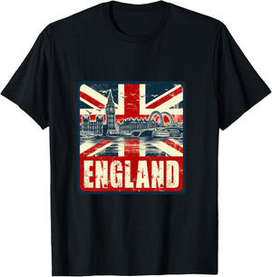 Vintage Union Jack Flag T-Shirt - T-Shirt | Black