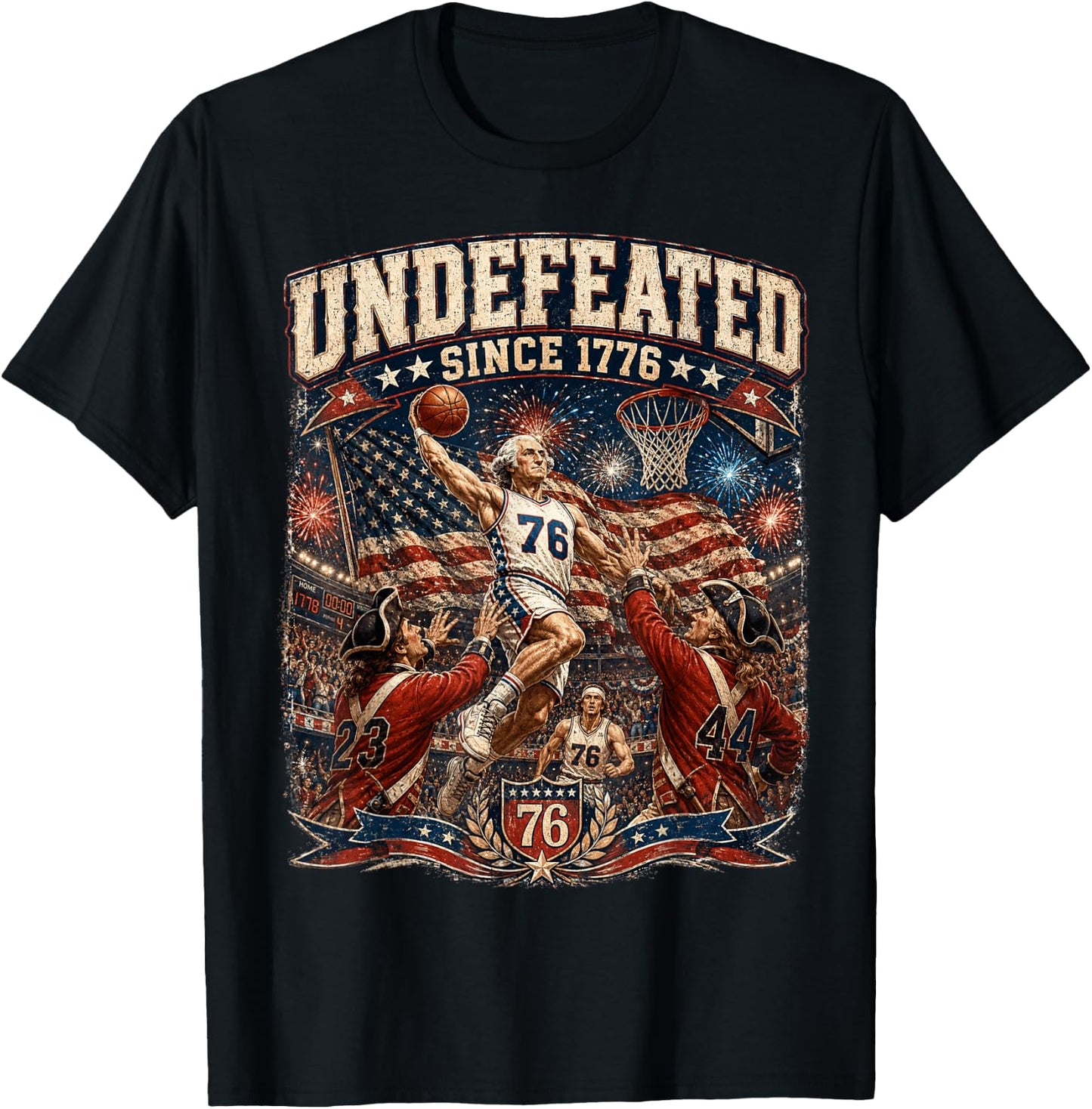 George Washington Undefeated Since 1776 Basketball USA T-Shirt - T-Shirt | Black