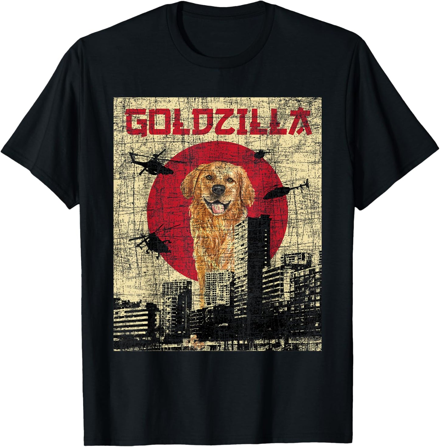 Goldzilla - Golden Retriever Dog Owner Canine Lover Women Kids T-Shirt - T-Shirt | Black