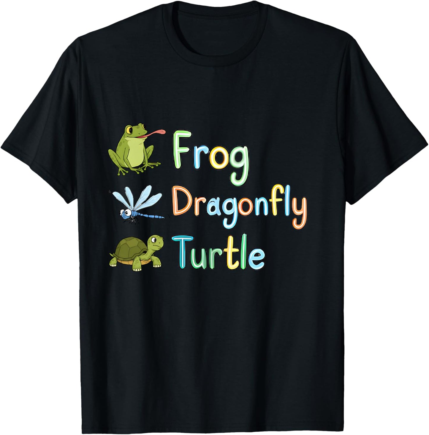 Subtle Political Humor Frog Dragonfly Turtle Women Men 2025 T-Shirt - T-Shirt | Black