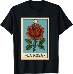 rosa Mexican Lottery Bingo Game, Roses T-Shirt - T-Shirt | Black