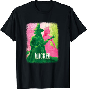 Wicked Elphaba & Glinda Tonal , Black, S T-Shirt - T-Shirt | Black