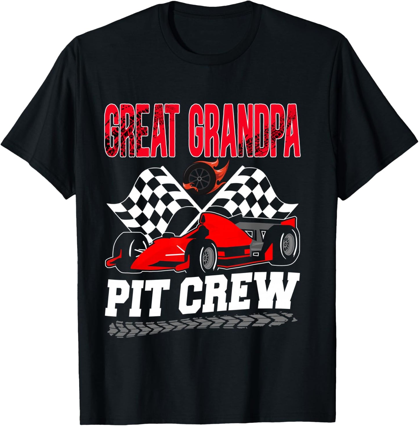 Great Grandpa Pit Crew Racing Family Race Car Birthday Boy T-Shirt - T-Shirt | Black