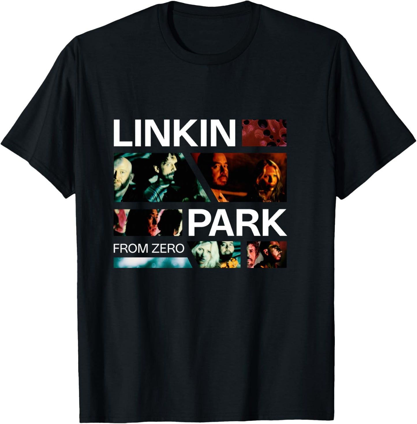 Linkin Park Long Handle Photo Grid, Black, S T-Shirt - T-Shirt | Black