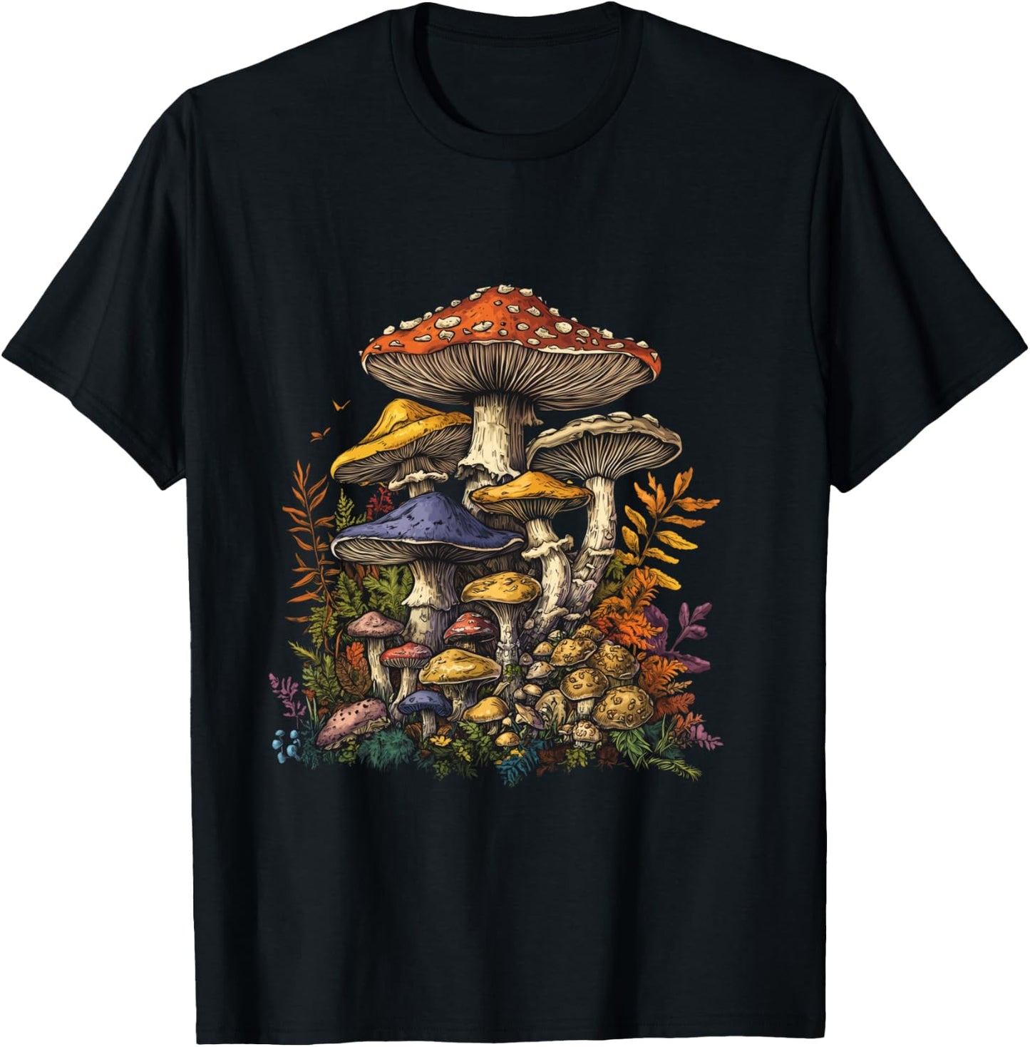 Mushroom pattern for mushroom lovers T-Shirt - T-Shirt | Black