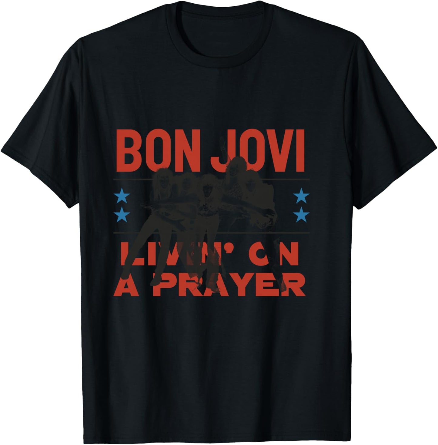Offizielles Bon Jovi Livin' On A Prayer Langarmshirt T-Shirt - T-Shirt | Black