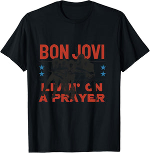 Offizielles Bon Jovi Livin' On A Prayer Langarmshirt T-Shirt - T-Shirt | Black