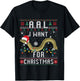 Eel I Want For Christmas I Angler Ugly Christmas Sweater Shirt, black T-Shirt - T-Shirt | Black