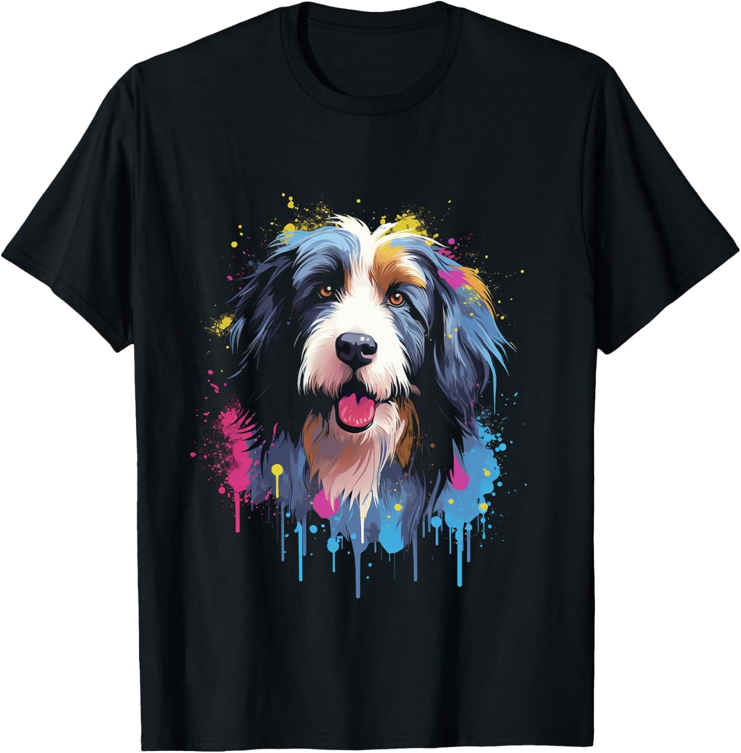 Bearded Collie Langarmshirt T-Shirt - T-Shirt | Black