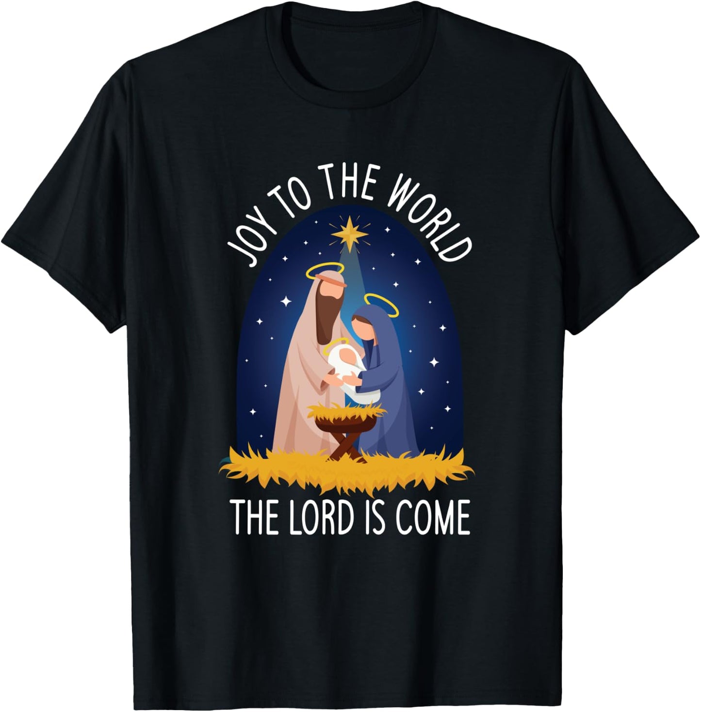 Joy to the World - Christmas Nativity T-Shirt - T-Shirt | Black