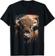 Western Buffalo American Bison USA Buffalo American flag T-Shirt - T-Shirt | Black