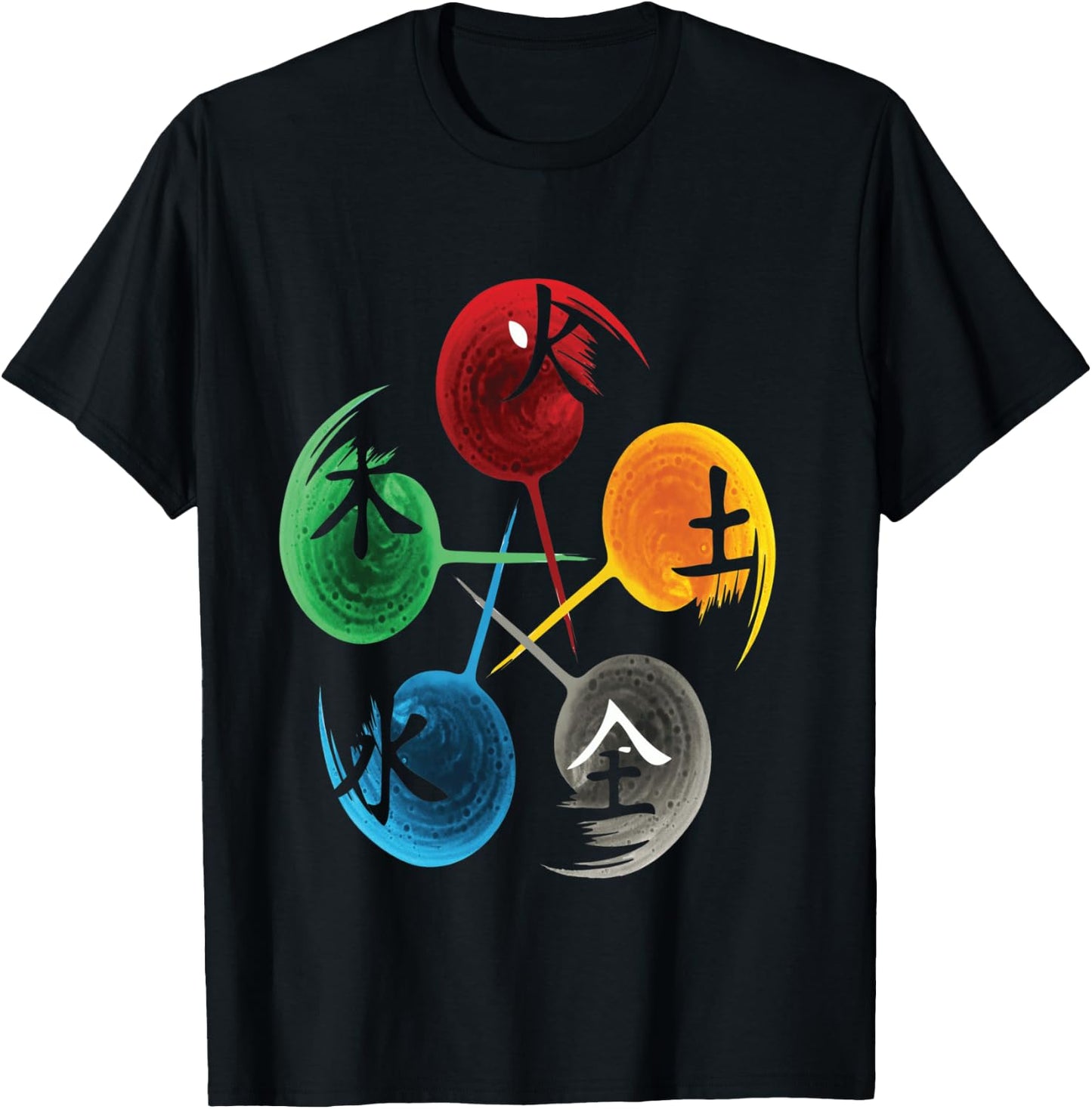 The Five Elements of Qigong, Tai Chi Design, Black, S T-Shirt - T-Shirt | Black