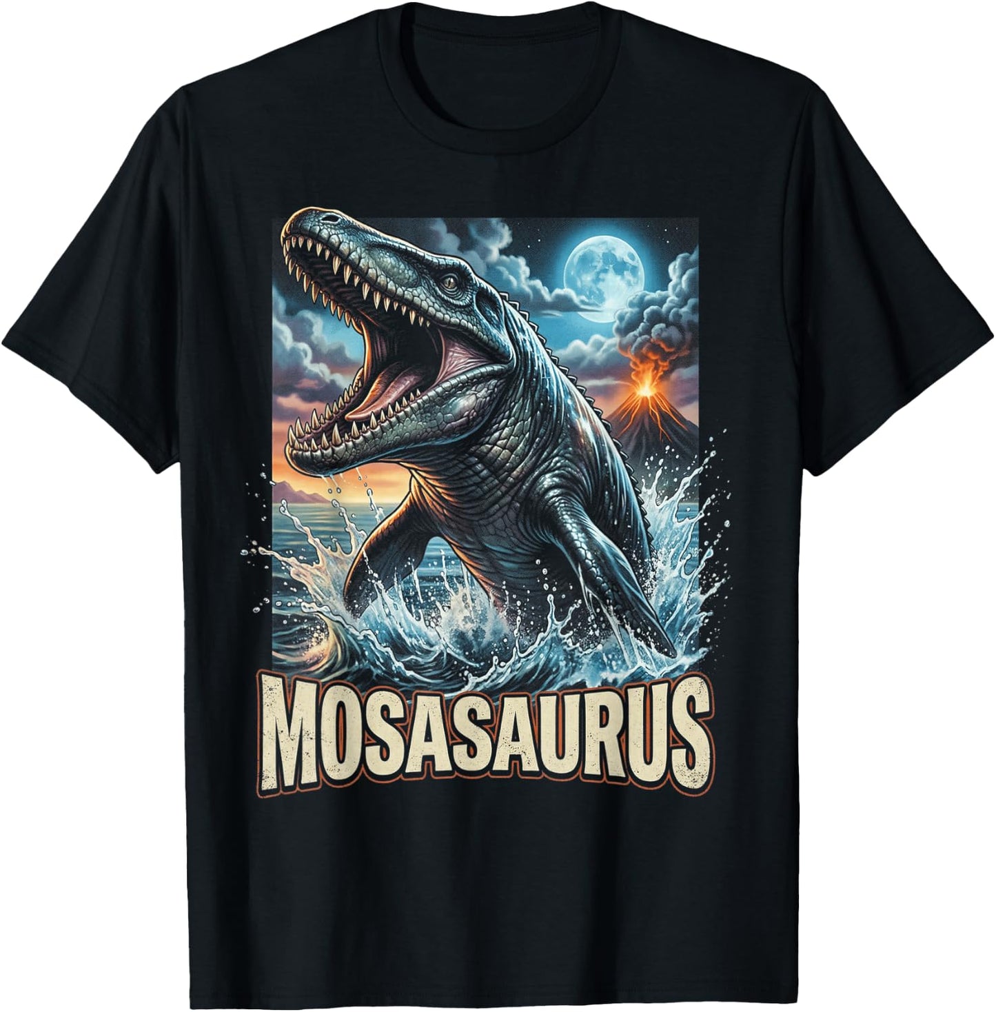 Mosasaurus Dinosaur Water T-Shirt - T-Shirt | Black