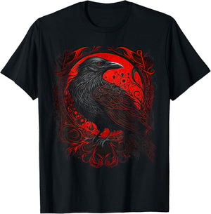 Odin's Raven Viking Norse Runes Nordmann Mythology T-Shirt - T-Shirt | Black