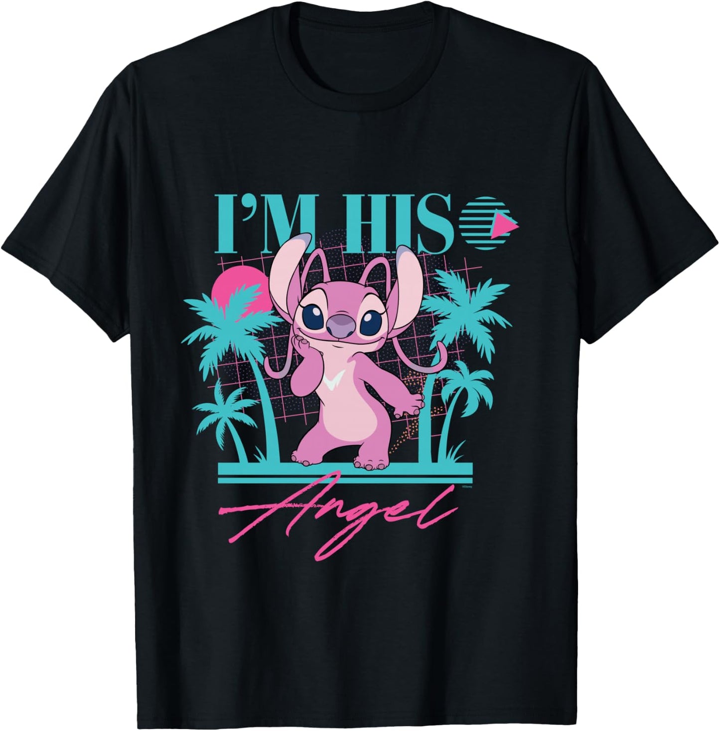 Disney Stitch Retro ’90s Couples Matching I’m His Angel T-Shirt - T-Shirt | Black
