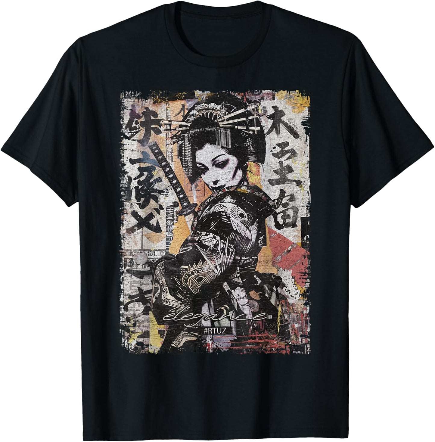 Geisha Asia Japan Woman Vintage Culture Tokyo Geisha , Black, S T-Shirt - T-Shirt | Black