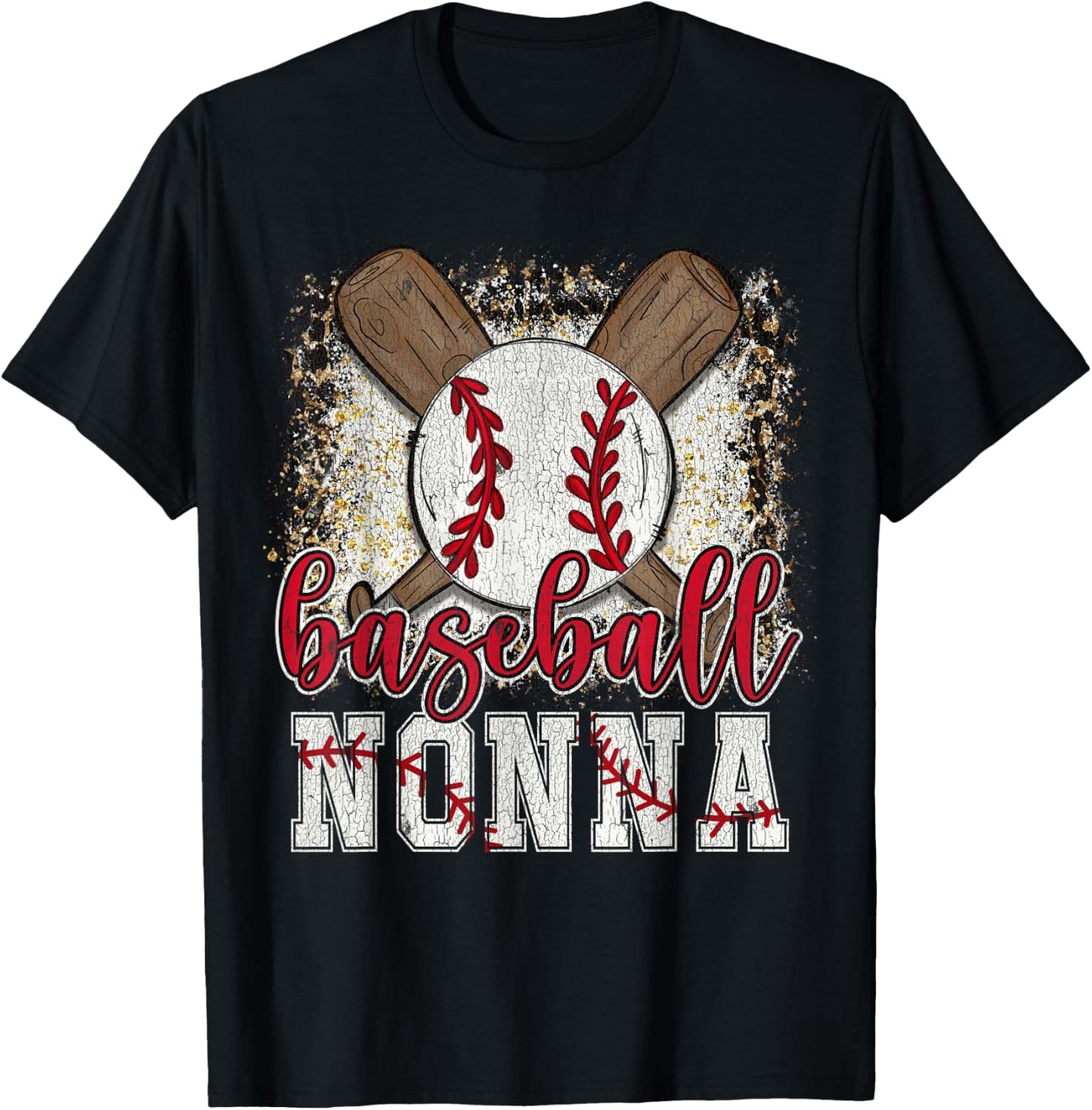 Baseball Nonna Leopard Baseball Lover Family Matching T-Shirt - T-Shirt | Black