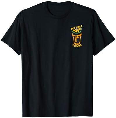But First Tequila Fun Drink Party Minimalist T-Shirt - T-Shirt | Black
