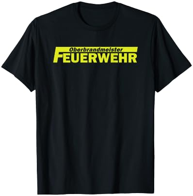 Oberbrandmeister Schriftzug auf dem Rücken - Feuerwehr T-Shirt - T-Shirt | Black