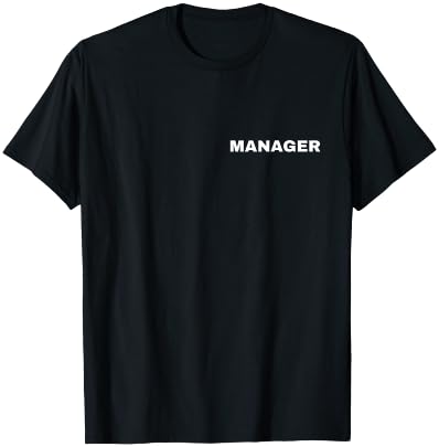Manager front and back white printing work office professional T-Shirt - T-Shirt | Black