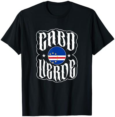 Love Cabo Cape Verde with Cape Verdean Flag in a Circle , Black, S T-Shirt - T-Shirt | Black