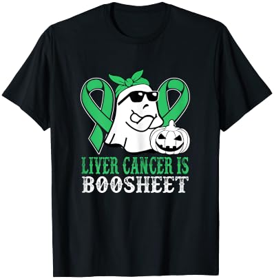 Liver Cancer Is Boo Sheet Liver Cancer Warrior Halloween T-Shirt - T-Shirt | Black