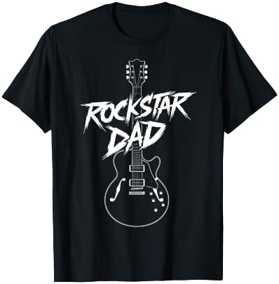 Rockstar Dad Guitar Design T-Shirt - T-Shirt | Black