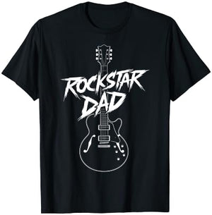 Rockstar Dad Guitar Design T-Shirt - T-Shirt | Black