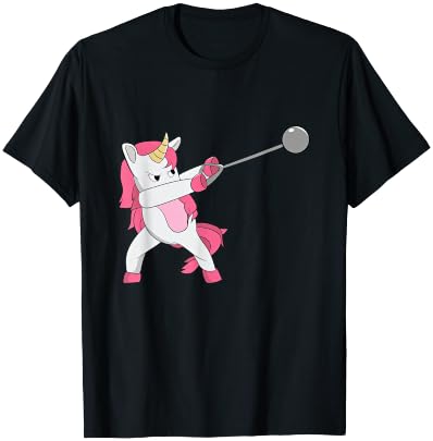 Hammer Throwing Unicorn Track And Field Girl Women Thrower T-Shirt - T-Shirt | Black