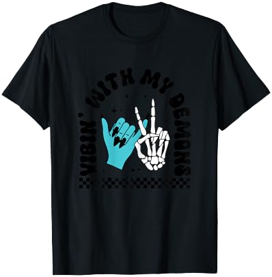 Vibin With My Demons T-Shirt - T-Shirt | Black