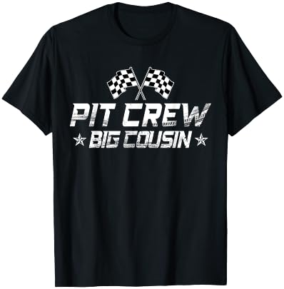 Race Car Birthday Party Racing Family Big Cousin Pit Crew T-Shirt - T-Shirt | Black