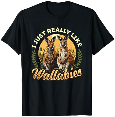 I Just Really Like Wallabies Wallaby Lover Wallaby Kangaroo T-Shirt - T-Shirt | Black