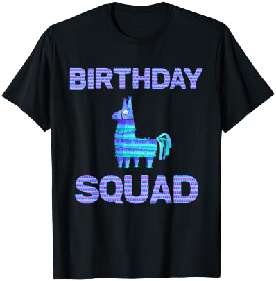 Birthday Squad - Squad Birthday Llama Piñata Shirt T-Shirt - T-Shirt | Black