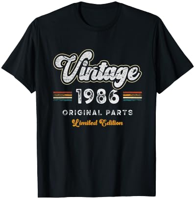 Vintage 1986 Original Teile Limited Edition 40. Geburtstag T-Shirt - T-Shirt | Black
