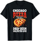 Chicago Pizza Lover Deep Dish Funny Italia Foodie T-Shirt - T-Shirt | Black
