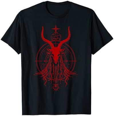 Satanic Goat Baphomet Satanist Halloween Metal Satanismus T-Shirt - T-Shirt | Black