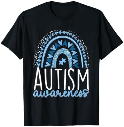 Autism Rainbow Autistic Pride Inclusion ADHD T-Shirt - T-Shirt | Black