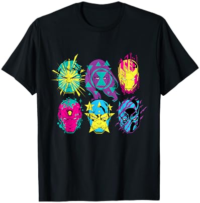 Marvel Avengers Assemble 80s Comic Super Heroes T-Shirt - T-Shirt | Black
