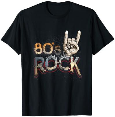 80er Jahre Rock Hand Rock Band Rock n Roll Musik Halloween T-Shirt - T-Shirt | Black