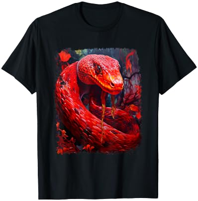 Pop Art Vintage Reptile Snake Red T-Shirt - T-Shirt | Black